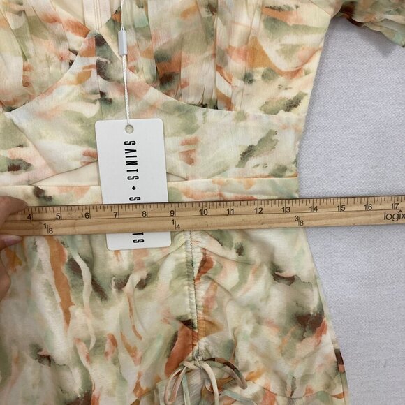 New Saints + Secrets Ruffle Ruched Detail Milk Maid Mini Dress Medium Feminine - Picture 8 of 13